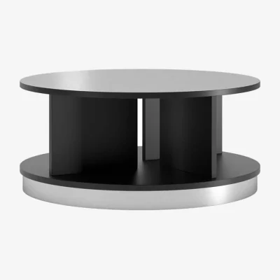 Made in Design Combi Center Coffee table wood black / Casters - Ø 84 x H 37 cm - Joe Colombo - Cappellini