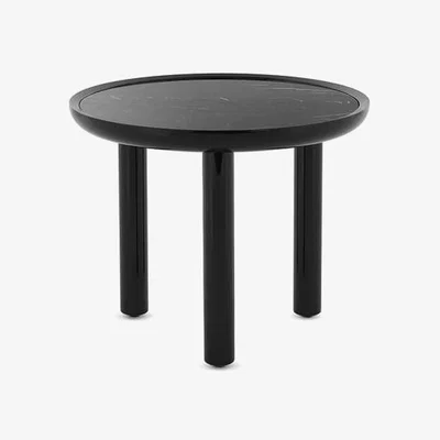 Made in Design K-TOP Coffee table ceramic / Ø 60 x H 50 cm - Marble-effect sandstone Tray - Kartell