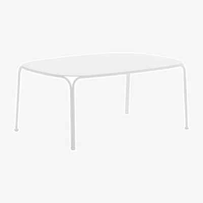 Made in Design HiRay Coffee table metal white / Metal - 90 x 59 cm - Kartell