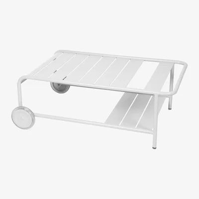 Made in Design Luxembourg Coffee table - / With wheels - 105 x 65 cm by Fermob White