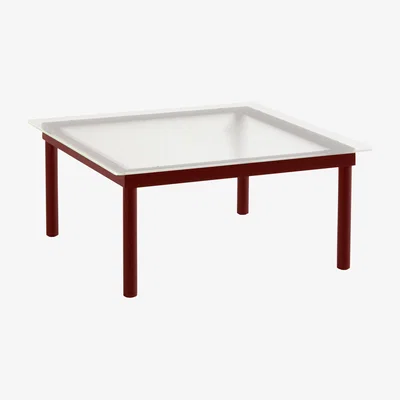 Made in Design Kofi Coffee table - / 80 x 80 cm - Glass & wood by Hay Red