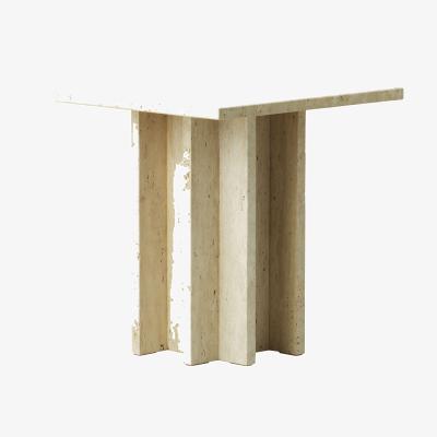 Made in Design Edge Small Coffee table stone beige / Travertine - 45 x 45 x H 43 cm - Normann Copenhagen