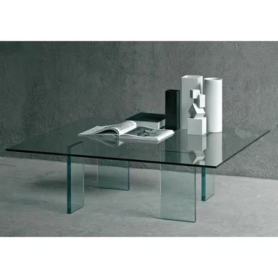 Made in Design Glass table Coffee table - 120 x 120 cm by Glas Italia Transparent
