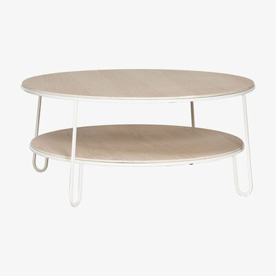 Made in Design Eugénie Large Coffee table - / Oak - Ø 90 by Hartô White/Natural wood