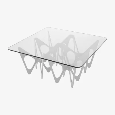 Made in Design Butterfly Coffee table - Square by Zanotta White/Transparent