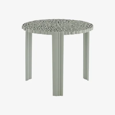 Made in Design T-Table Alto Coffee table plastic material green / Ø 50 x H 44 cm - Kartell