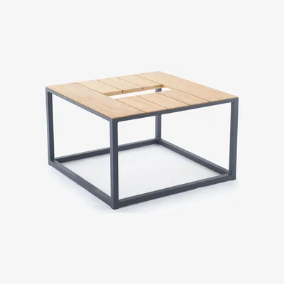 Made in Design Fire Table Coffee table - / Space for bioethanol fireplace - 80 x 80 cm by Unopiu Natural wood