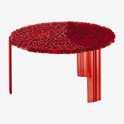 Made in Design T-Table Basso Coffee table - H 28 cm by Kartell Red