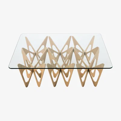 Made in Design Butterfly Coffee table - Rectangular by Zanotta Natural wood