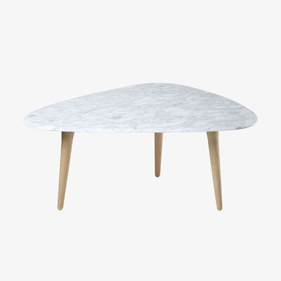 Made in Design Small Coffee table - / Marble - 85 x 53 cm by RED Edition White/Natural wood