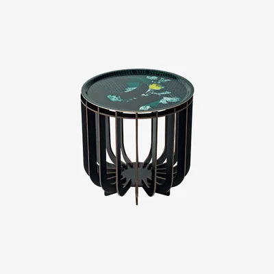 Made in Design Medusa Small Coffee table - / Ø 39 x H 42 cm - Detachable top by Ibride Black