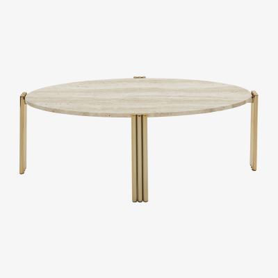 Made in Design Tribus Coffee table - / Travertine - 92 x 47 cm by AYTM Gold/Beige