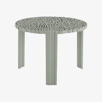 Made in Design T-Table Medio Coffee table plastic material green / Ø 50 x H 36 cm - Kartell