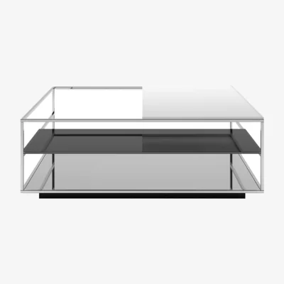 Made in Design Floe Coffee table glass black / 120 x 120 cm - Repositionable Trays - Cappellini