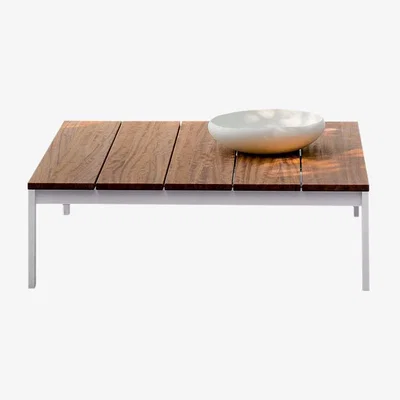 Made in Design be-Easy Coffee table - / Teak - 100 x 99 cm by Kristalia White/Natural wood