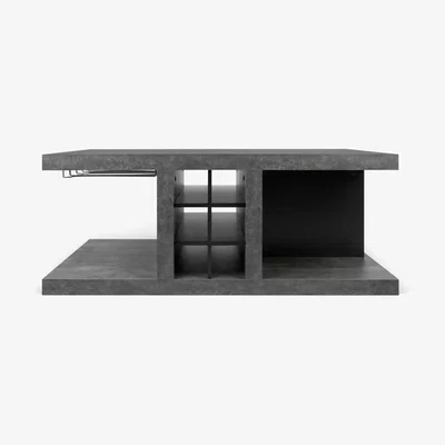 Made in Design Chicago Bar Coffee table - / Wine rack & rails for stemmed glasses - 110 x 65 x H 45 cm by POP UP HOME Grey