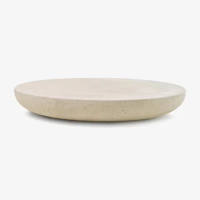 Made in Design Olo Coffee table stone white beige / Ø 100 x H 15 cm - Waxed Concrete - Mogg