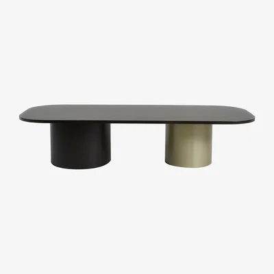 Made in Design Arcadie Coffee table - / Wood - 150 x 60 cm by ENOstudio Black/Gold/Natural wood