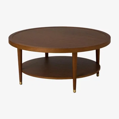 Made in Design Puzzle Coffee table wood brown / Ø 80 x H 35 cm - SARAH LAVOINE