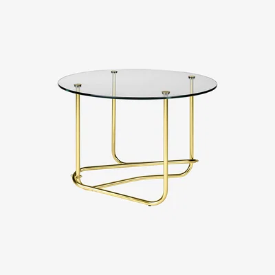 Made in Design Lounge Table Coffee table - Matégot / Ø 41 x H 58 cm by Gubi Gold/Metal