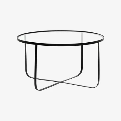 Made in Design Harper Coffee table - / Ø 80 cm - Glass & metal by Bloomingville Black/Transparent