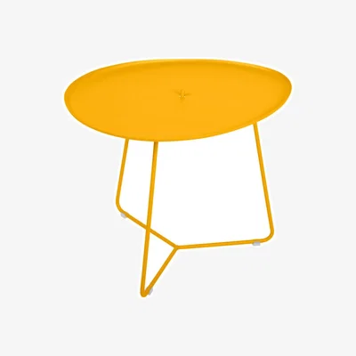 Made in Design Cocotte Coffee table metal yellow / L 55 x H 43.5 cm - Removable top - Fermob