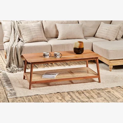 Nkuku Nkuku Erabar Acacia & Cane Coffee Table | Tables | Natural