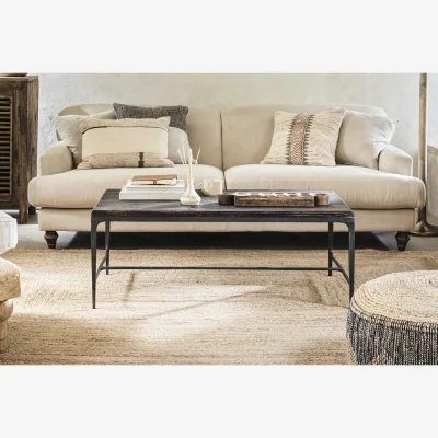 Nkuku nkuku Sita Reclaimed Wood & Iron Coffee Table | Tables | Chocolate Brown