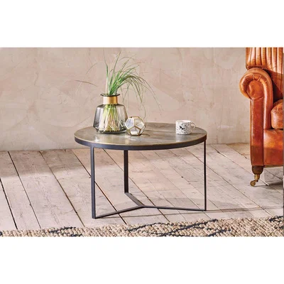 Nkuku Nkuku Maba Coffee Table | Furniture | Gold | 42 x 72 cm (Diameter)
