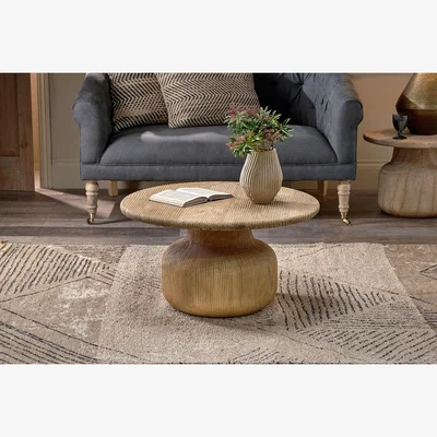 Nkuku Nkuku Vivan Grooved Wood Coffee Table | Tables | Natural