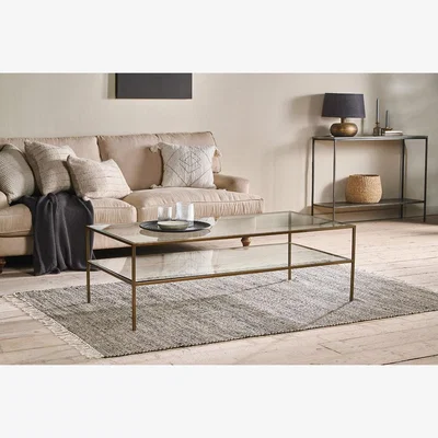 Nkuku Nkuku Nakuru Iron & Glass Coffee Table | Tables | Brass
