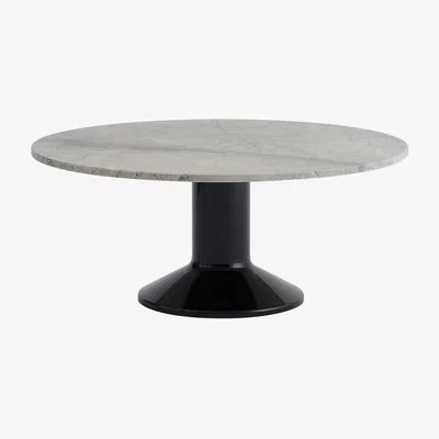 Nordic Nest Muuto Midst coffee table Grey marble-black Ø90 cm