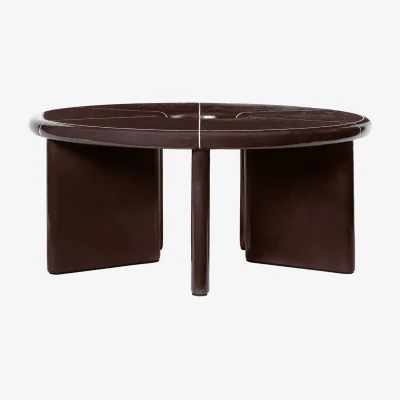 Nordic Nest Ferm Living Deya coffee table Ø80x32 cm Chestnut brown