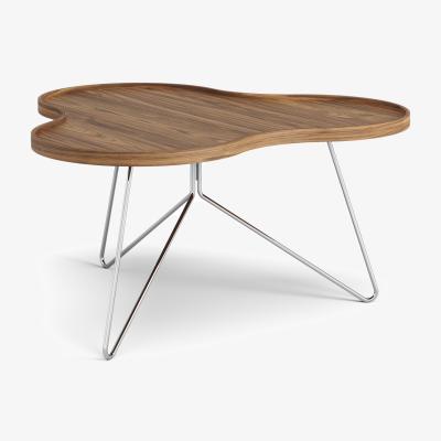 Nordic Nest Swedese Flower mono table Special Edition 84x90 cm H45 cm-lacquered walnut-chromed steel