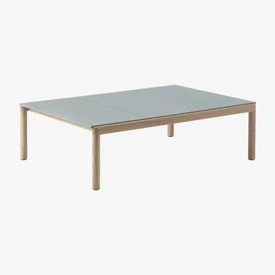Nordic Nest Muuto Couple 3 Plain coffee table 120x84x35 cm Pale blue-oak