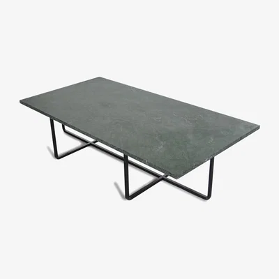 Nordic Nest OX Denmarq Ninety coffee table rectangular marble indio. black stand