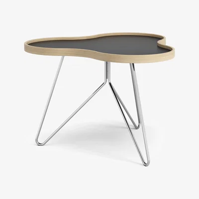 Nordic Nest Swedese Flower table 62x66 cm 45 cm Black-oak edge-chrome base