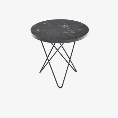 Nordic Nest OX Denmarq Mini O Table coffee table marble marquina. black laquered stand