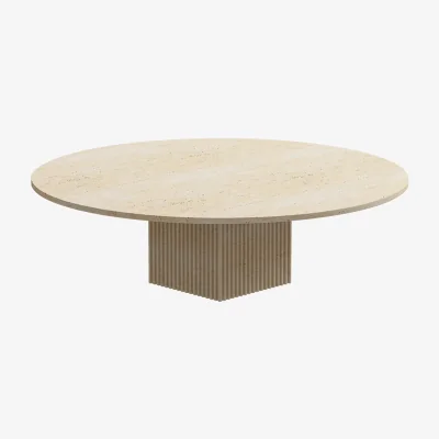 Nordic Nest NORR11 Soho coffee table Beige travertine Ø120x35