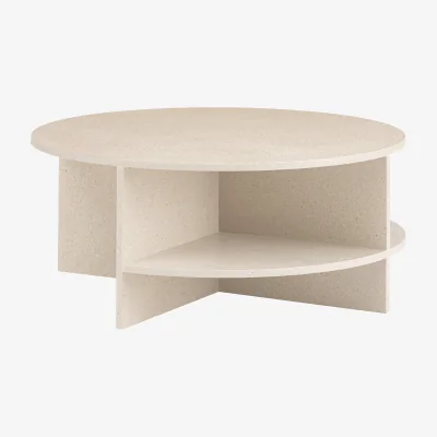 Nordic Nest Muuto Halves coffee table Light taupe-terrazzo Ø85 cm