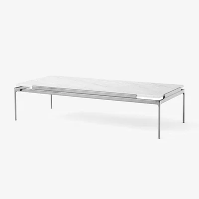 Nordic Nest &Tradition Sett LN12 coffee table Bianco carrara-dark chrome