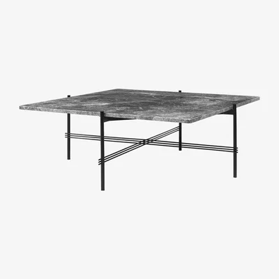 Nordic Nest Gubi TS Square coffee table Grey emperador marble 105x105 cm black legs