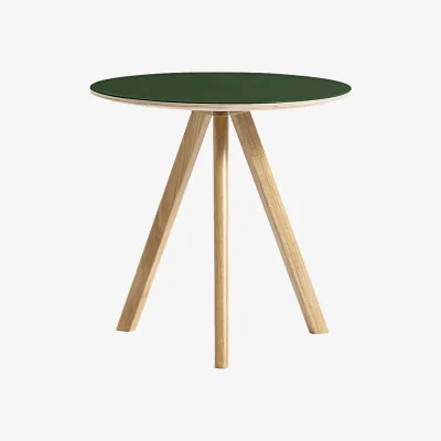 Nordic Nest HAY CPH20 2.0 coffee table Ø50 cm Green linoleum-lacquered oak