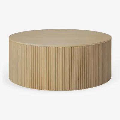 Nordic Nest Ethnicraft Roller Max round coffee table Oak Ø80 cm