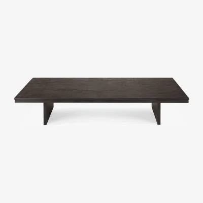 Nordic Nest Ethnicraft Grooves coffee table Off-black teak 170x120 cm