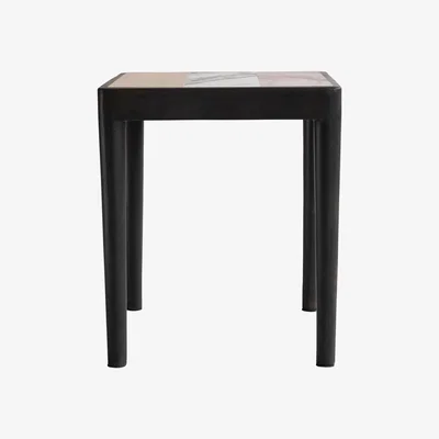 Nordic Nest 101 Copenhagen Tairu table 38x38 cm striped Peach-Calacatta-Yellow
