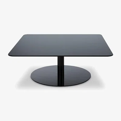 Nordic Nest Tom Dixon Flash coffee table 80x80 cm Black mirror glass-black stand