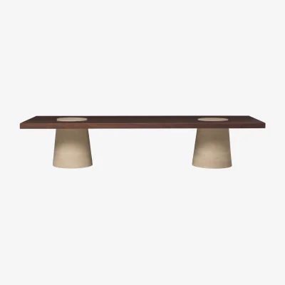Nordic Nest Ferm Living Grova coffee tables Travertine 155x55x34 m