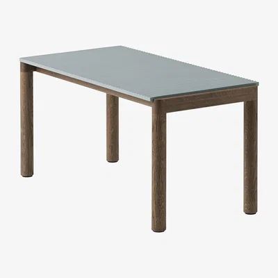 Nordic Nest Muuto Couple 1 Wavy coffee table 40x84x40 cm Pale blue-dark oiled oak