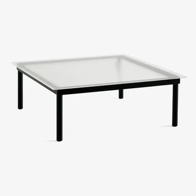 Nordic Nest HAY Kofi coffee table Black oak-ribbed glass top-W100 cm